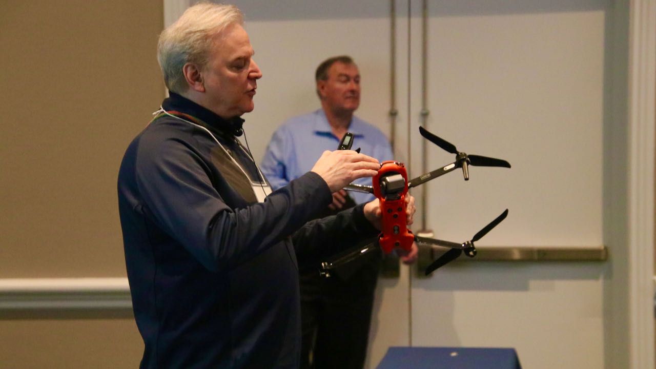 Instructor with Drone Infrared Teaching